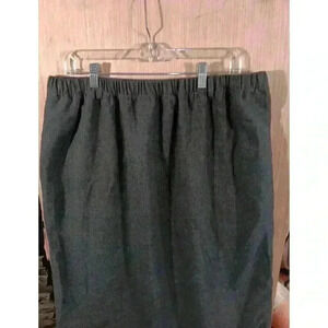 VINTAGE Orvis Skirt Women 20 Gray Polyester A-Line Pull‎ On Elastic Waistband